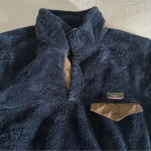 L.L. Bean Navy Sherpa Pullover